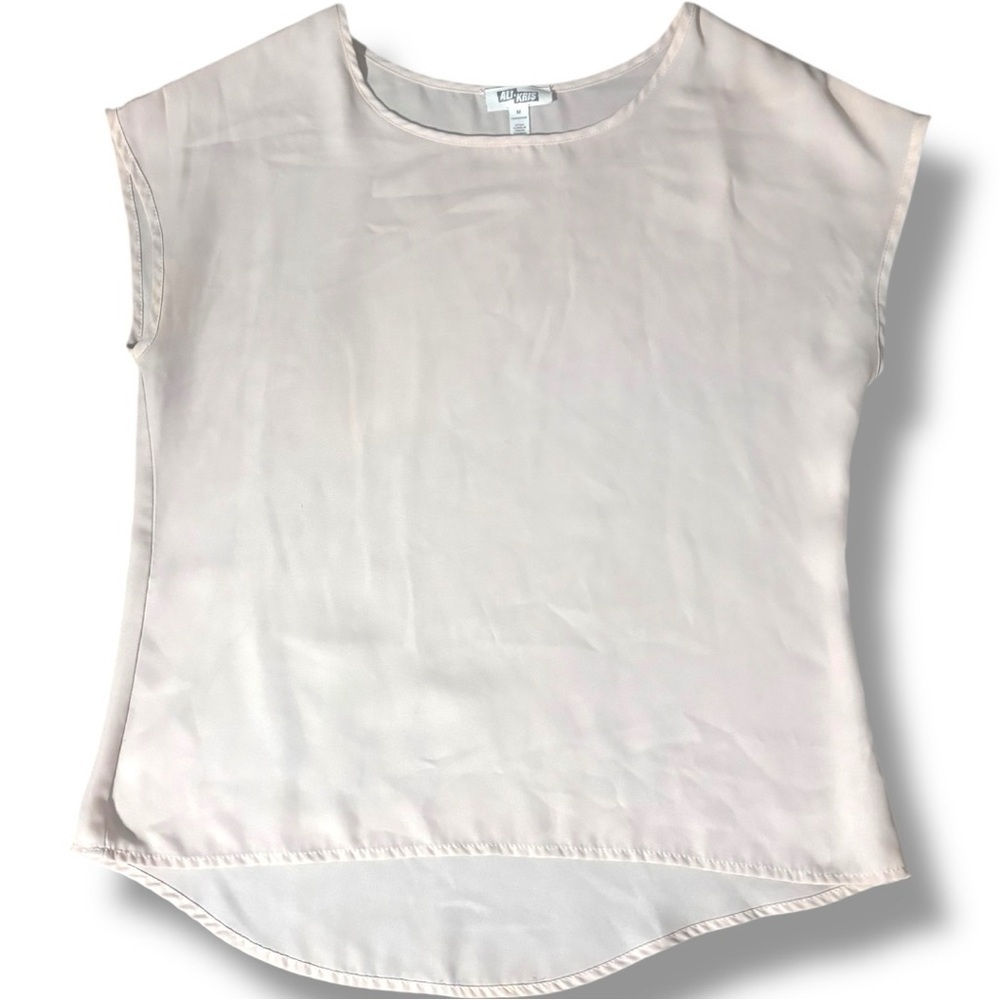 Ali & Kris Cream Pale Pink Cap Sleeve Shear Lightweight Blouse - Picture 7 of 15